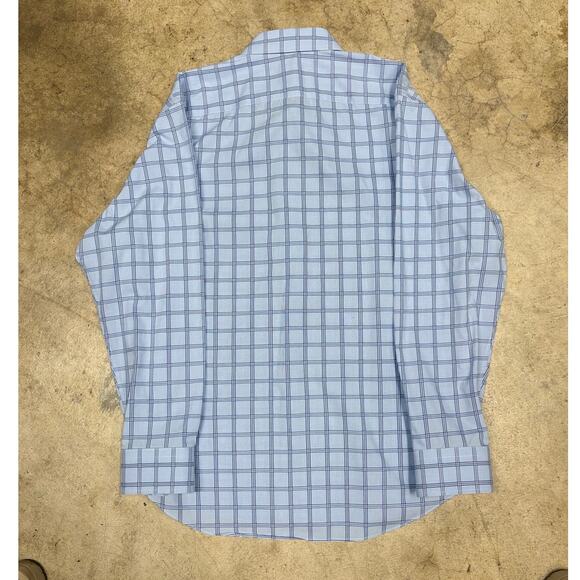 Calibrate Men’s Blue Plaid Dress Shirt – Trim Fit / Non-Iron Stretch - Picture 3 of 16